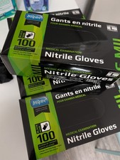 Inspire 6 Mil Black Nitrile Gloves Powder-Free Latex-Free large size 100/Box