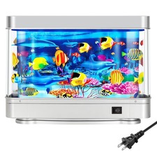 Fake Motion Fish Tank Mini Aquarium Artificial Tropical Ocean Decor Lamp