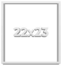 22x23 Shadow Box Frame White | 1 Inches Deep Real Wood Contemporary Shadowbox Di
