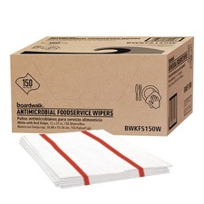 Boardwalk FS150W 1-Ply 12" x 21" Antimicrobial Foodservice Wipers (150/CT) New