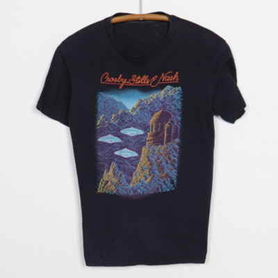 Vtg Crosby Stills Nash and Young Daylight Again Tour Cotton Black