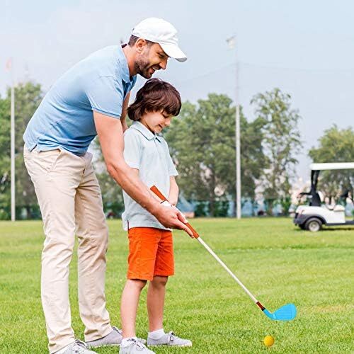 Kids Golf Clubs Set Children Golf Set Yard Sports Tools Three Clubs with Carry B