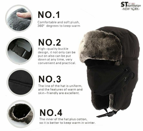 Sombrero de invierno para hombre cazador aviador soldado ruso pendiente esquí cálido con máscara LFM - Imagen 3 de 8
