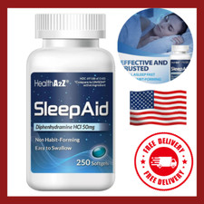 Sleep Aid, Diphenhydramine HCl 50mg, 250 Softgels, Supports Deeper Restful Sleep