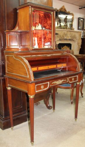 Rare Antique French Napoleon III Bureau Plat Rolltop Desk Display Circa 1860 - Picture 9 of 12