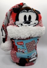 Brand New Mickey Mouse Disney 2 Piece Holiday Set Travel Throw  Hat New