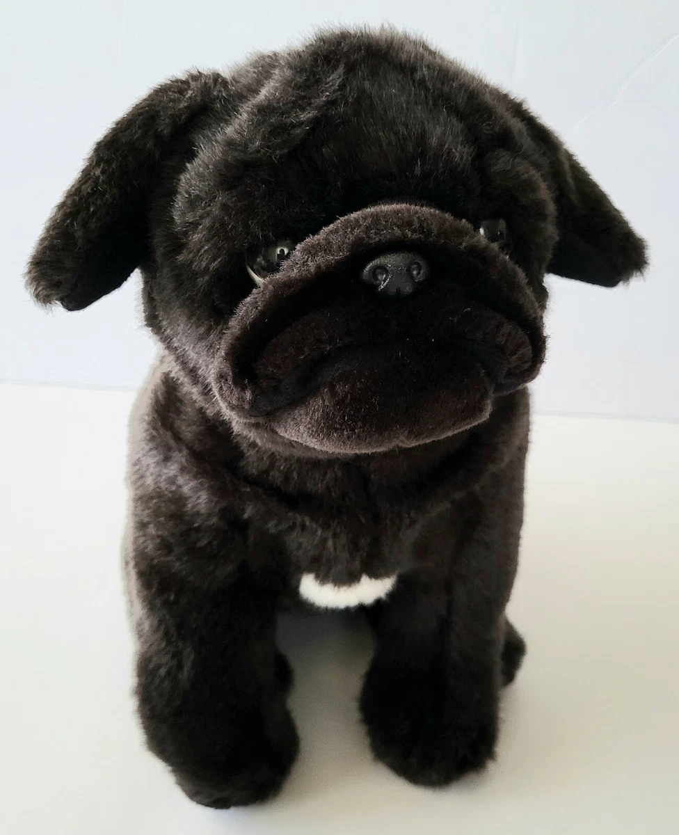 FAITHFUL FRIENDS BLACK PUG PUPPY REALISTIC PLUSH DOG 12