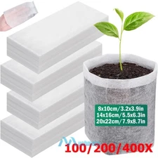 200/400x Plant Grow Nursery Bag Biodegradable Non-woven Fabric Seed Starters Pot