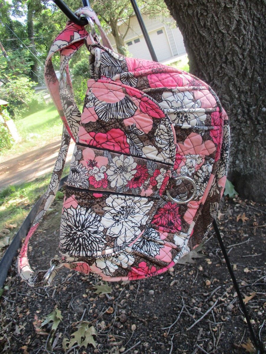 Vera Bradley Hot Pink/Brown/Light Pink Floral Carnaby 