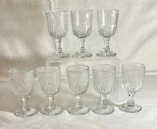 8 Jeannette Crystal Iris 4 1/2" 3 oz. Wine Goblets