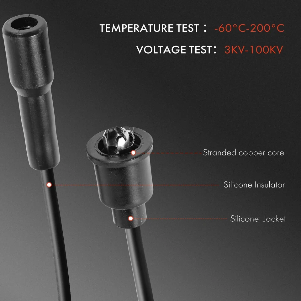 9x Spark Plug Wire Set for International Harvester 100 200 1010 1000C M1100 908C - Image 4 of 4