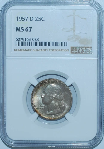 1957 D NGC MS67 Washington Quarter