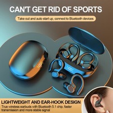 TWS Wireless Bluetooth Earphones Headphones Sports Ear Hook Running Bass Earbuds