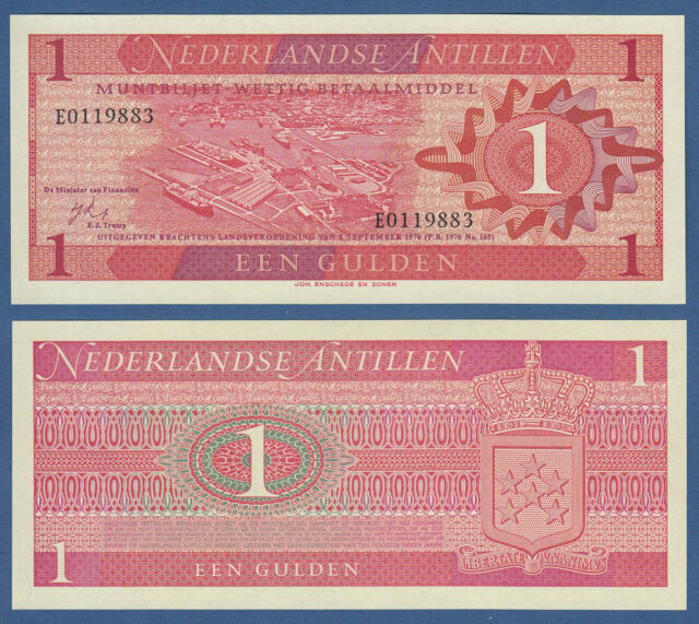 NETHERLANDS ANTILLES 1 Gulden 1970 UNC P.20
