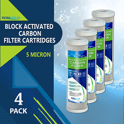 4PK- 9.875'' x 2.5'' Coconut Shell Carbon Block Water Filter for Whole house & RO