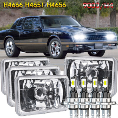 For Chevrolet Monte Carlo SS 1980-1988 4PCS 4x6" LED Headlights DRL Hi/Lo Beam - Foto 7