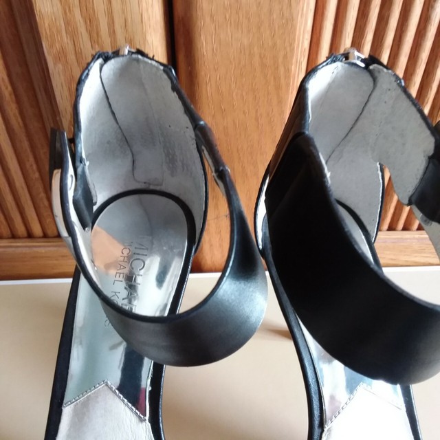 sequin open toe heels