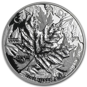 13 5 25th Anniversary Of The Silver Maple Leaf Silver High Relief Piedfort Ebay