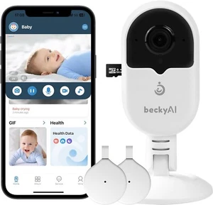 beckyAI Smart Baby Monitor with Sleep & Breathing Tracking, 2K Secure Wifi