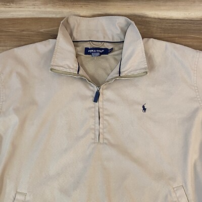 Polo Golf Jacket Mens XL Ralph Lauren Half Zip Khaki Mesh Lined | eBay