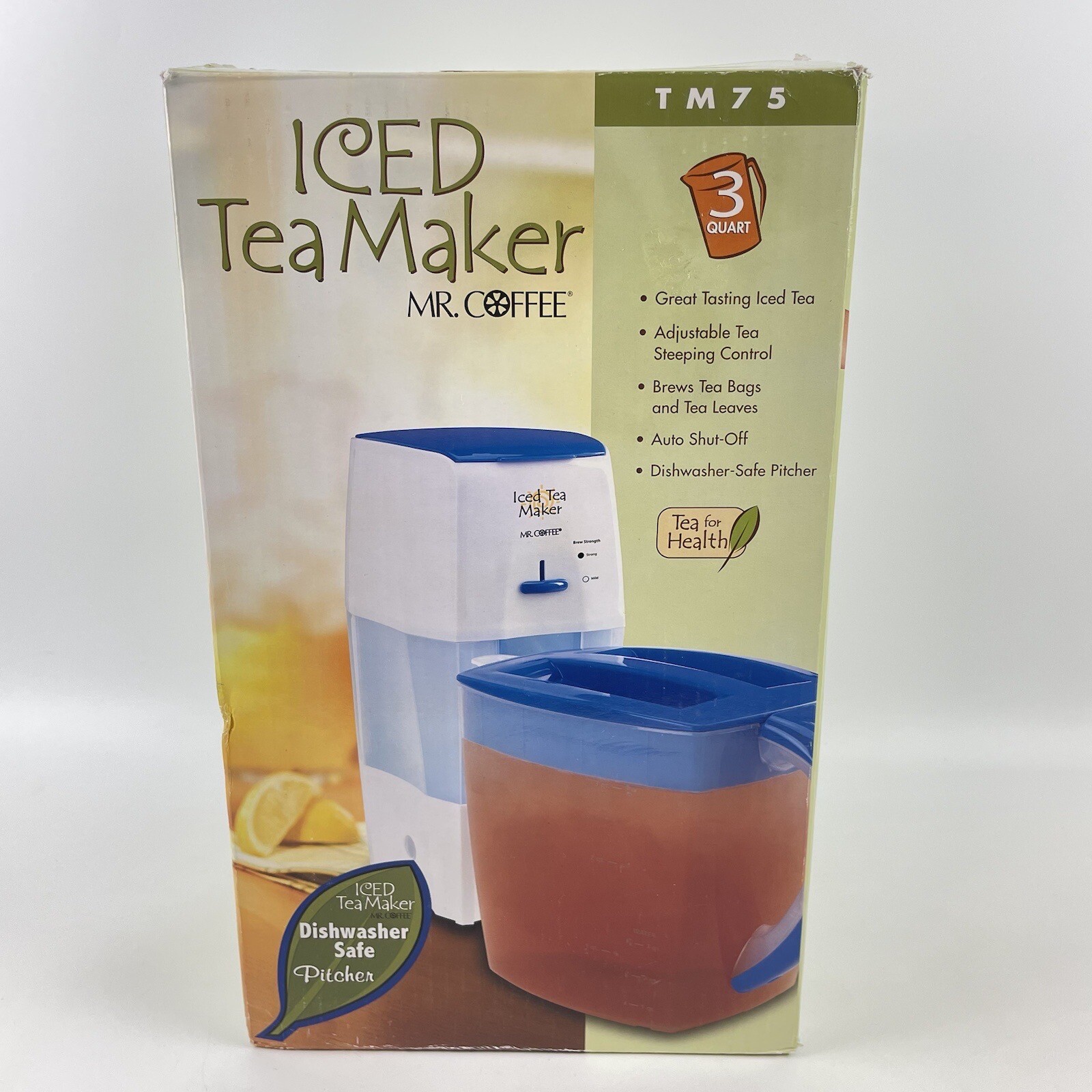 Mr. Coffee Iced Tea Maker 3 Quart Model TM75 With Blue Pitcher New Open