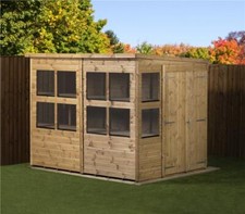 Empire Pent Potting Shed Wooden 8x6 Double Door Wooden  8ft x 6ft