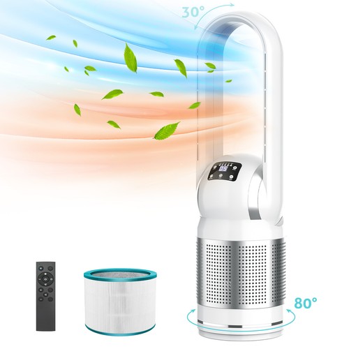 Tower Fan Bladeless 3 in 1 Heater Cooler Airflow Purifying HEPA Oscillating - Picture 2 of 9