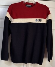 FLAW Vintage Abercrombie  Fitch Sweater Blue Red Y2K Preppy Two Tone Mens XL