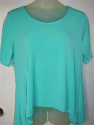 NWT Womens C'est La Vie LACE BACK Longer Sides Stretch Knit Top XL