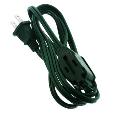New 110v Household Indoor Use Only Extension Cord ~ Green 6 ft