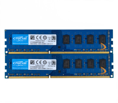 16GB Crucial 2X 8GB 2Rx8 PC3L-12800 DDR3L 1600Mhz Memory 240pi Desktop RAM 