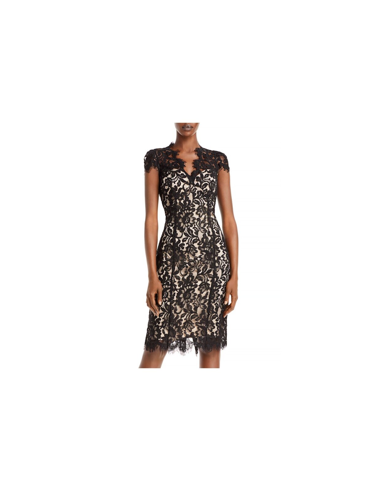 ELIZA J Womens Black Cap Sleeve V Neck Above The Knee Cocktail Body Con  Dress 4 191899979543 | eBay