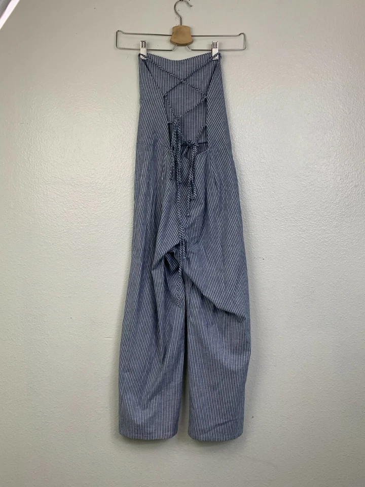 Blue Life Planet Seaside Pinstripe Jumpsuit Size S - Image 4 of 4