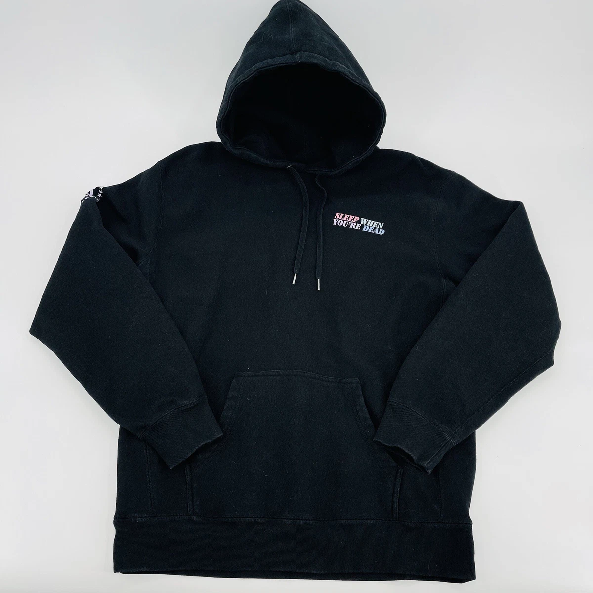 Barstool Sports Hoodie Mens Extra Large Black Pullover Sleep When Your Dead