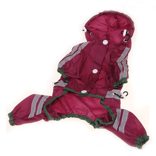 Dog Hooded Raincoat Rain Coat Pet Jacket Puppy Outdoor Clothes Waterproof Coat - Picture 7 of 22