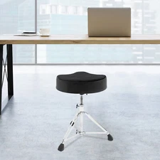 Height Adjust Black Drum Throne Thick Padded Seat Drummers Stool Guitar Chair