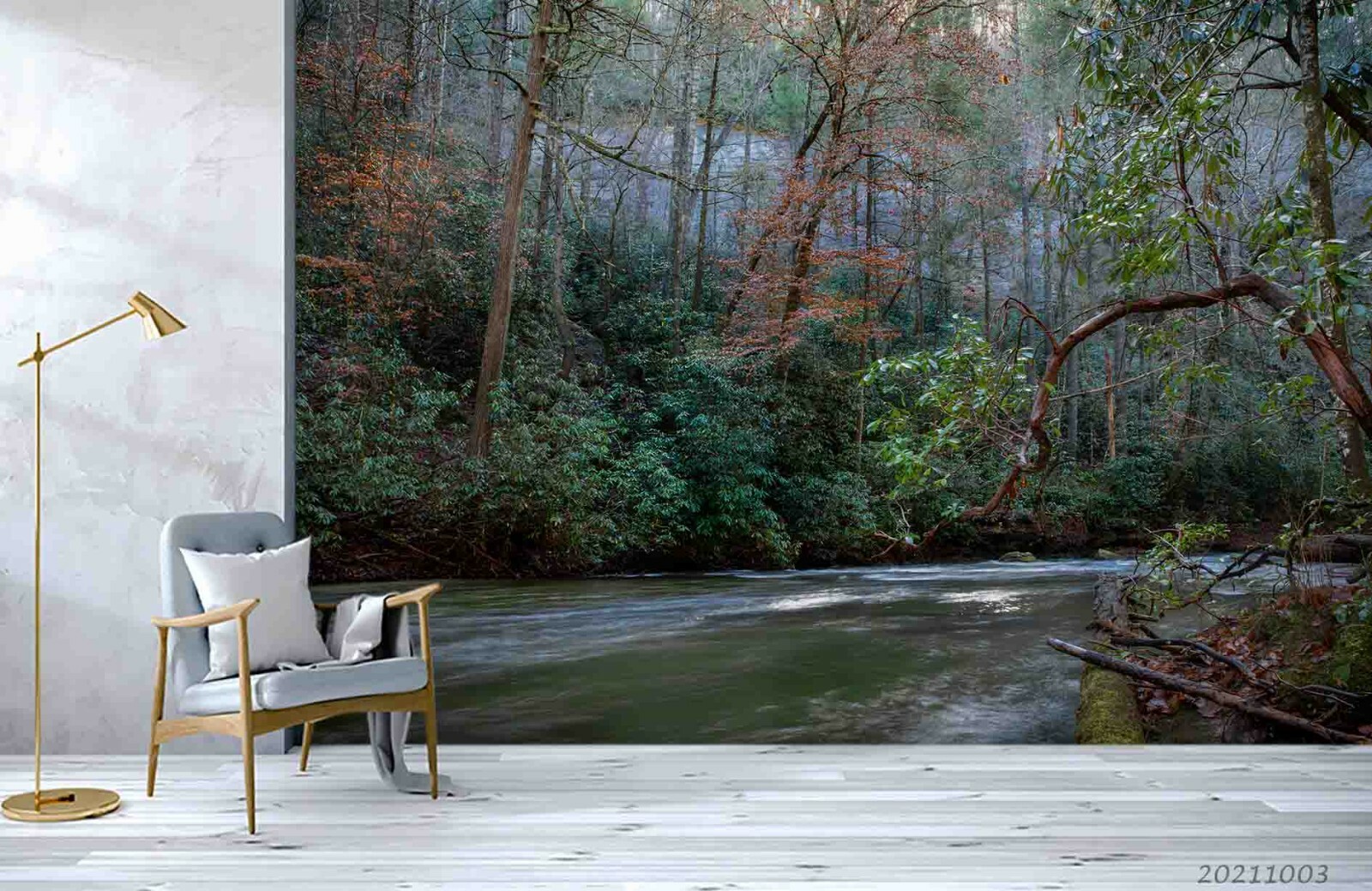 3D Forest River Wallpaper Wall Mural Removable Self-adhesive Sticker48 ...
