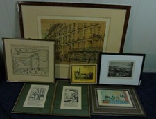 Umfangreiches Konvolut aus 13 alten Stichen, Grafiken,coloriert, ab 1700