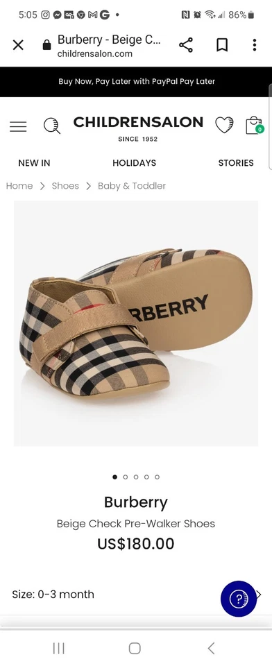 Burberry niños niñas talla 12m Foto 2 de 2