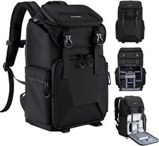 K F Concept Camera Backpack 180 Opening Water-Resistant for 16" Laptop Tripod