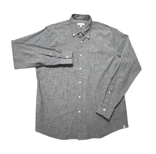 Peter Millar Tamworth Chambray Button Up Shirt Mens Large Blue Denim MINT $148 - Picture 2 of 10
