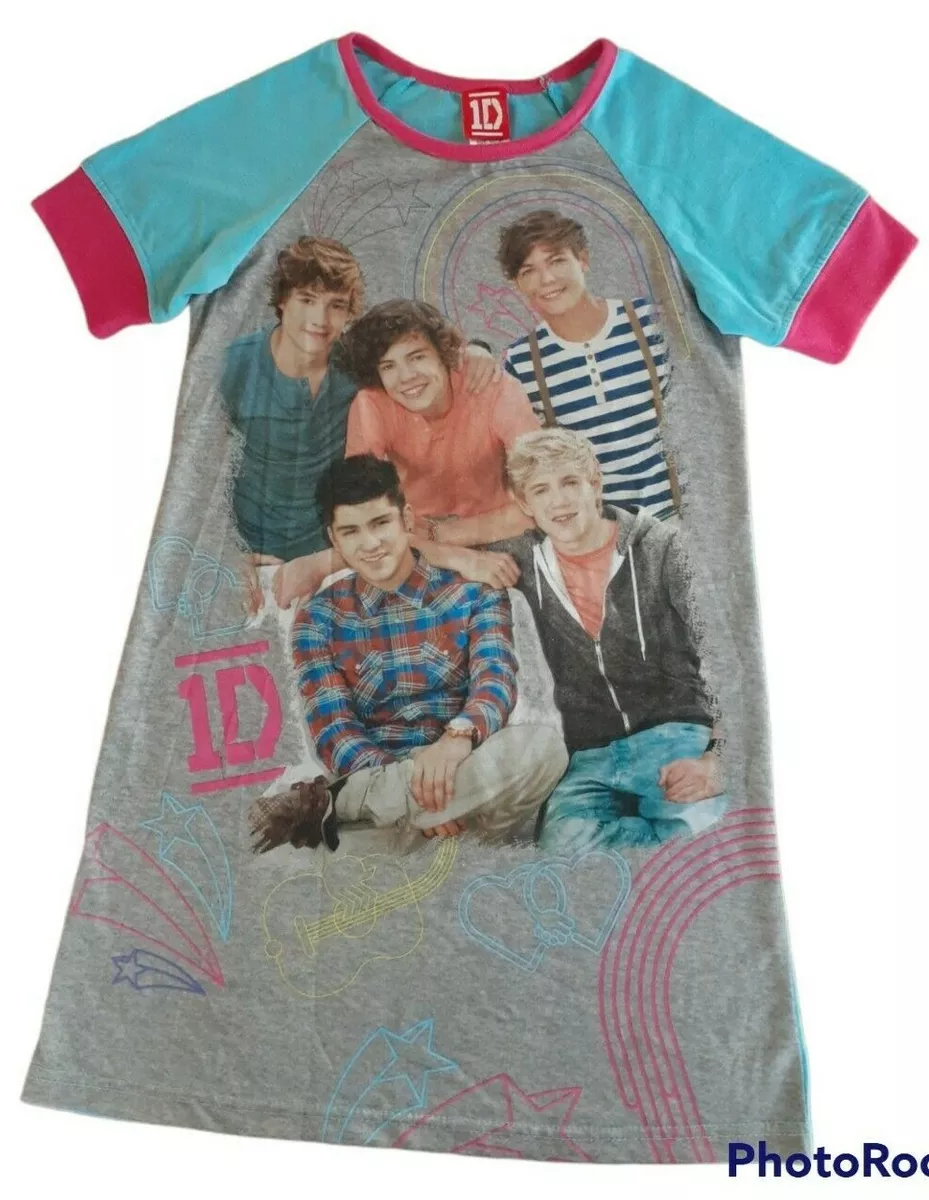 Girl s One Direction Boy Band Night Gown Sz Medium 7 8 Pink 2012 PJs 1D