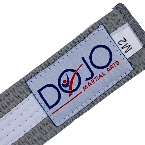Dojo Kids Grey BJJ Belt Childrens JiuJitsu Belt Boys Girls M0 M2 M4 Stripe Belt - Picture 6 of 12