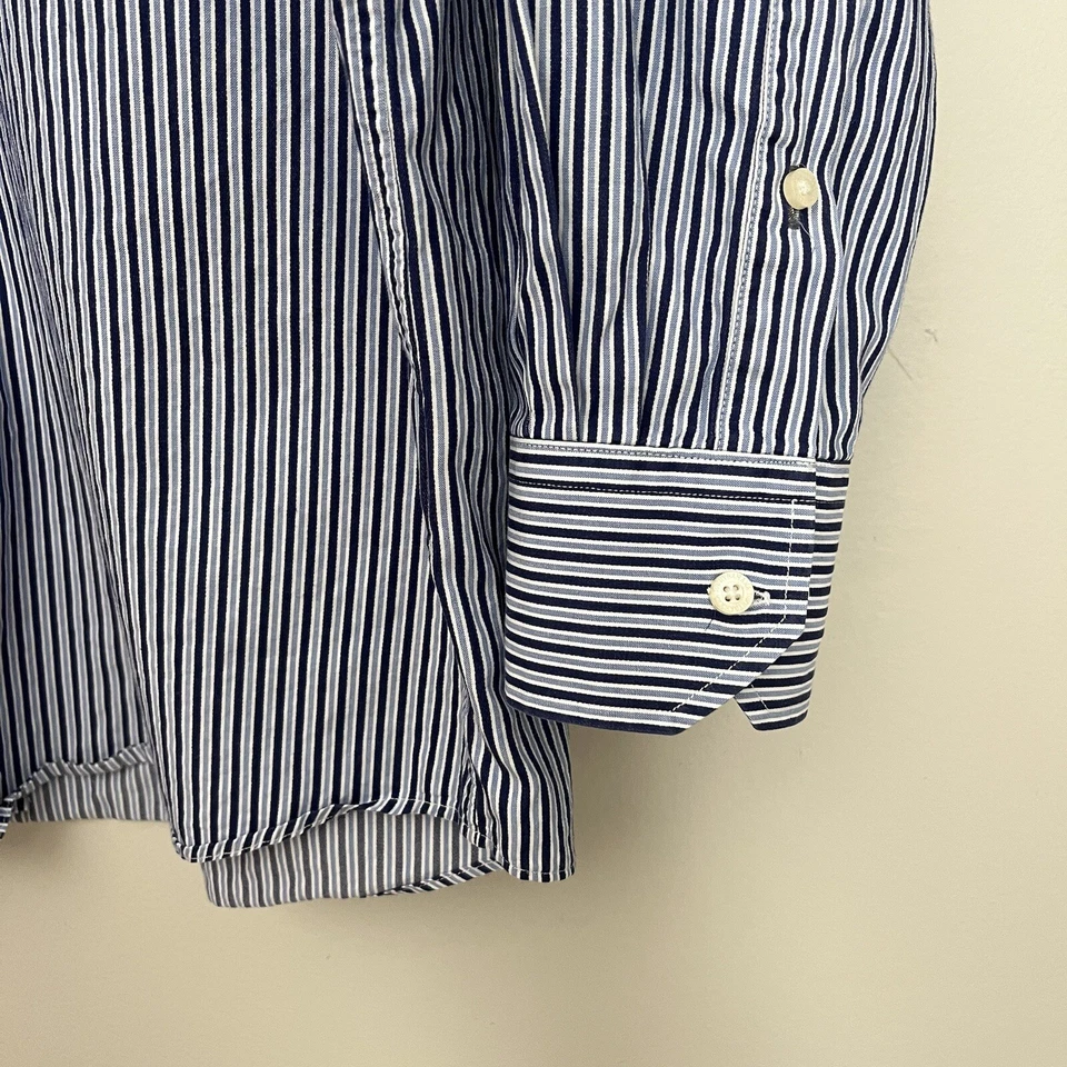 Tommy Bahama Button Up Dress Shirt Men's Size 16 32/33 Blue Long Sleeve Striped - Image 2 of 4