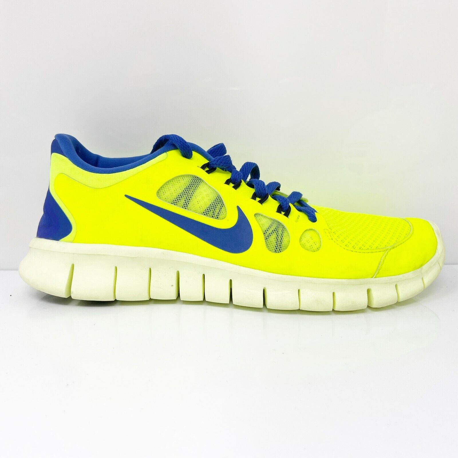 Nike Financial sales sale Boys Free 5.0 580558-700 Yellow 6.5Y Blue Shoes Rapid rise Running Sneakers Size