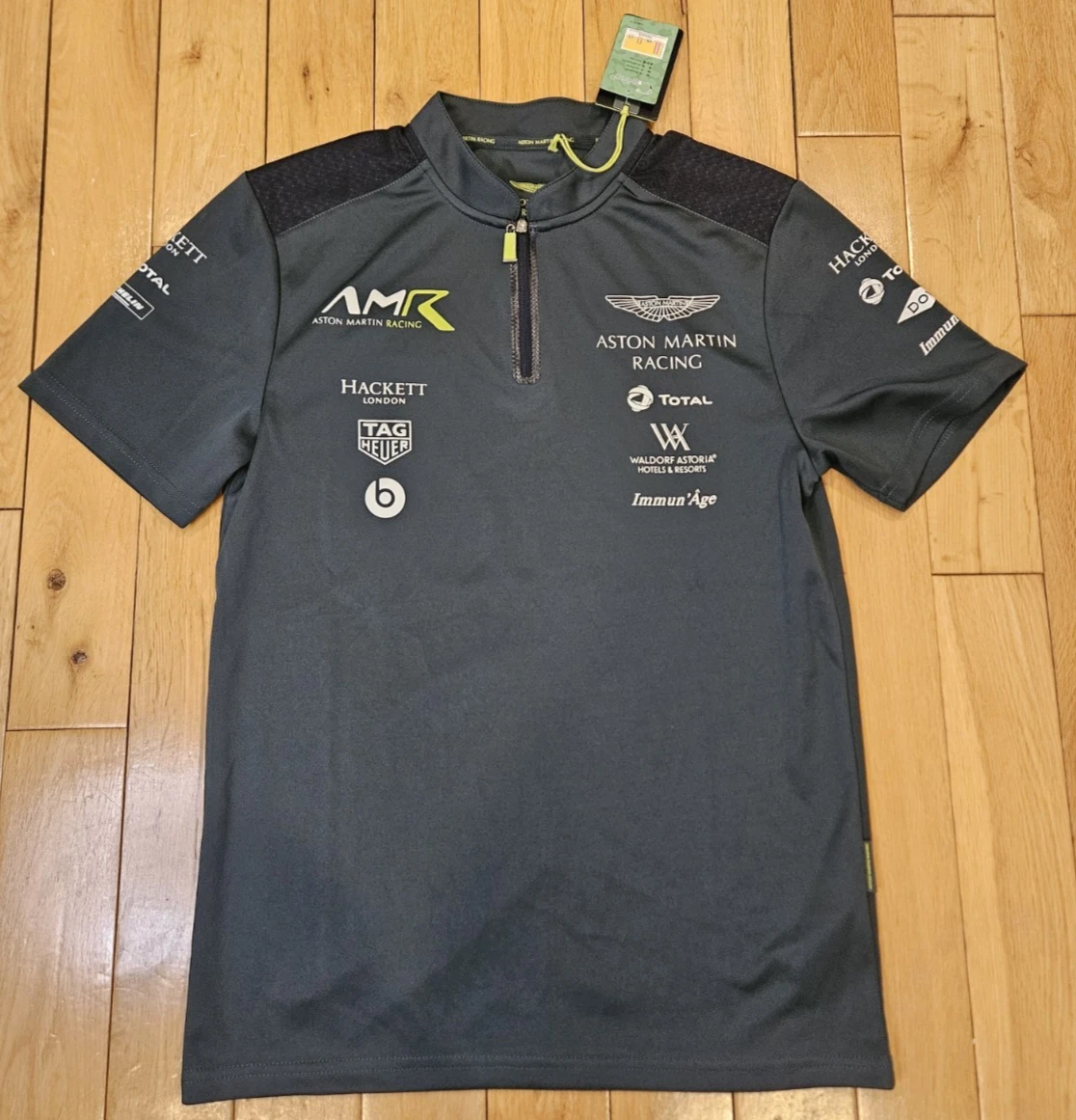 New ASTON MARTIN RACING Team Hackett London 1 4 Zip Cool Dry Shirt Men's S NWT
