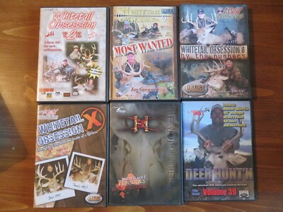 6 DEER HUNTING DVD LOT; WHITETAIL OBSESSION. HEAD HUNTERS T.V. BOW. Sports