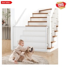 Retractable Baby Gate for Stairs, 55" Wide Mesh Dog Gate Indoor, 34'' Tall Ch...