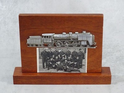 Gedenkplakette Auszeichnung DR Relief einer Dampflokomotive & Foto 1940er Jahre
