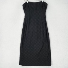 J Crew Dress Womens 2 Black Stretch Matelasse Strapless Sheath Party Cocktail